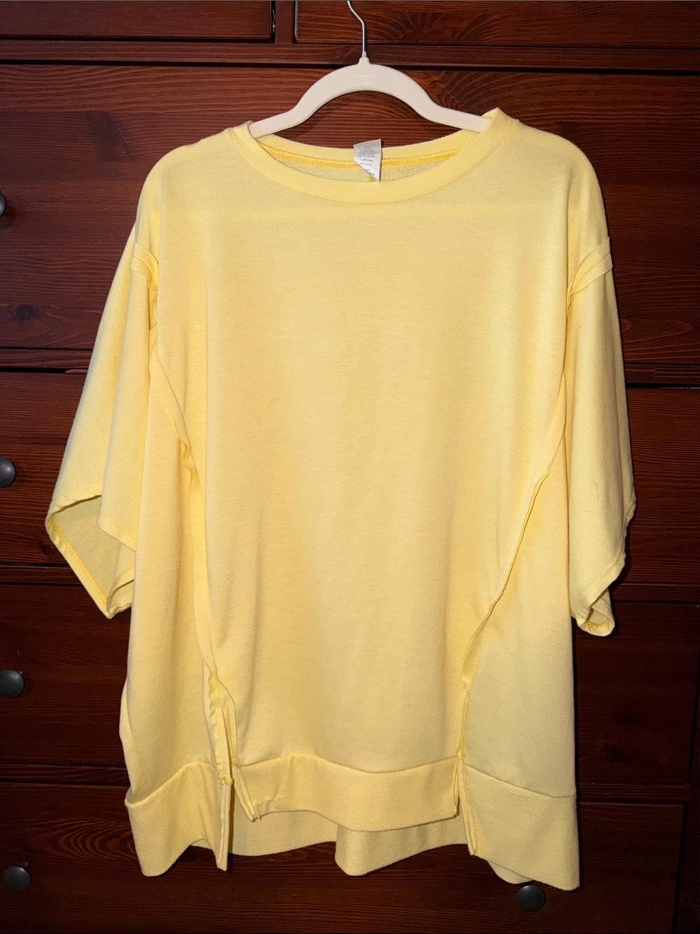 Sew in Love Yellow Oversized Short Sleeve Sweatshirt Tunic XL
